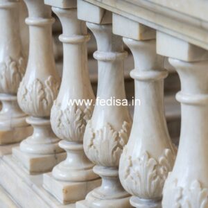 Designer Entrance Marble Balusters Metal Deck Balusters Face Mount
