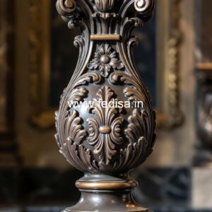 Natural Marble Stone Balusters Internal Metal Balustrade