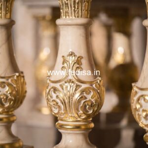 Decorative Exterior Marble Railings 1 Inch Square Balusters