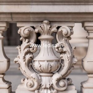 Handcrafted White Marble Railings 42 Inch Balusters