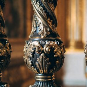 Premium Decorative Marble Railings Modern Wood Balusters