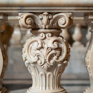 Premium Villa Stone Baluster Designs White Metal Spindles