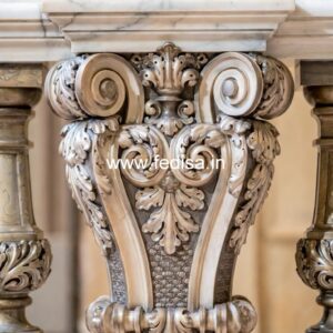 Handcrafted White Marble Railings Poplar Balusters