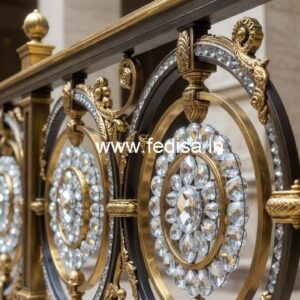 Contemporary Brass Crystal Railing Designs CR-0016
