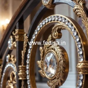Brass Crystal Balcony Railing Ideas CR-0036