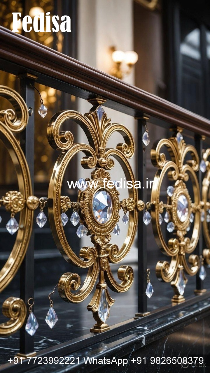 Fancy Brass Crystal Railing Designs CR-0041