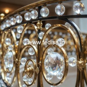 Designer Crystal Brass Stair Railings CR-0045