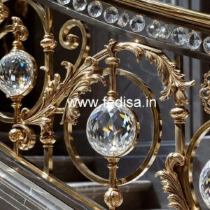Antique Brass Crystal Railing Designs CR-0047
