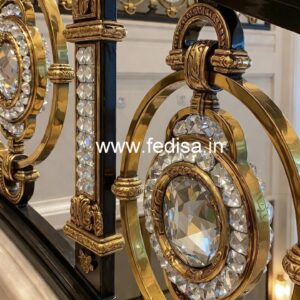 Custom Staircase Brass Crystal Railings CR-0052