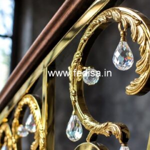 Contemporary Crystal Brass Railing Designs CR-0063