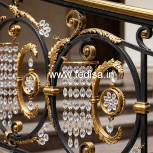 Luxury Staircase Railings with Crystal Brass CR-0067
