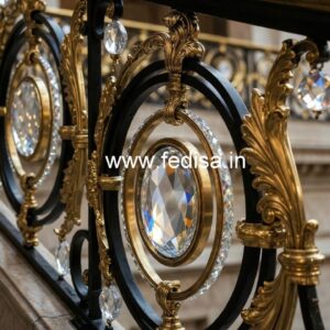 Brass Crystal Railings for Duplex Staircase CR-0078