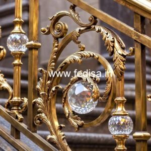 Luxury Home Staircase Brass Crystal Railings CR-0083