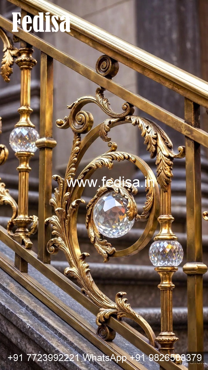 Luxury Home Staircase Brass Crystal Railings CR-0083