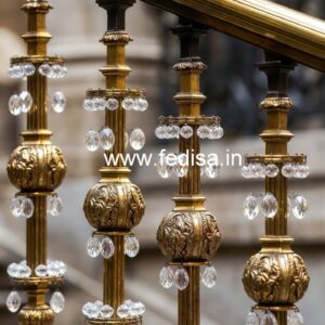 Elegant Stair Design with Brass Crystal CR-0085