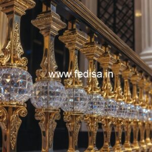 Custom Interior Brass Crystal Railings CR-0093