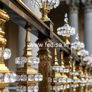 Elegant Luxury Stair Railings Brass Crystal CR-0094