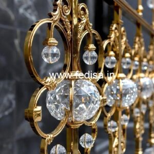 Premium Staircase Design with Brass Crystal CR-0096