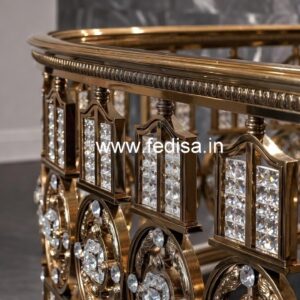 Modern Royal Stair Railings Brass Crystal CR-0098