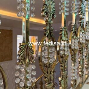 Brass Crystal Railing Design for Luxury Staircase CR-0101