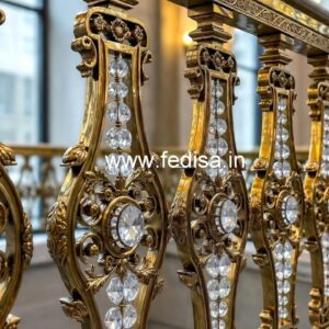 Stylish Brass Crystal Balcony Railings CR-0105