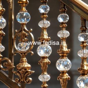 Designer Brass Crystal Stair Railings for Villas CR-0107