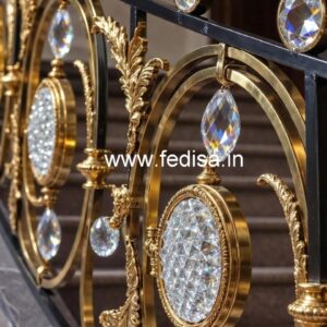 Contemporary Brass Crystal Railings CR-0113