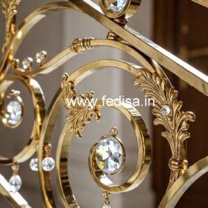 Luxury Staircase with Brass Crystal Railing CR-0117