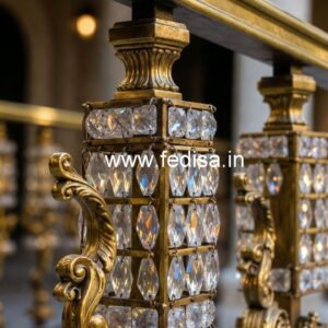 Modern Interior Design with Brass Crystal Railing CR-0122