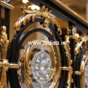 Premium Crystal Brass Stair Railings CR-0123