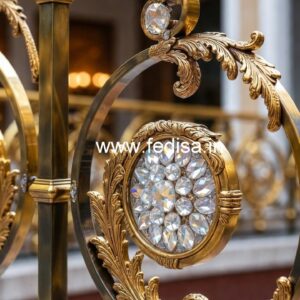 Elegant Brass Crystal Railings for Staircases CR-0124
