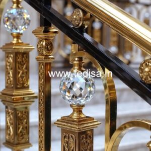 Elegant Brass Crystal Railings for Villas CR-0131