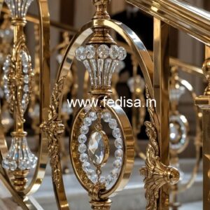 Luxury Staircase Brass Crystal Railings CR-0134
