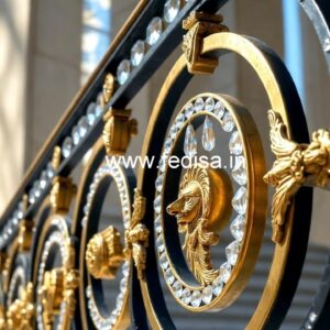 Designer Interior Brass Crystal Railings CR-0135