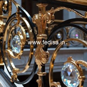 Luxury Crystal Brass Railings for Interiors CR-0138