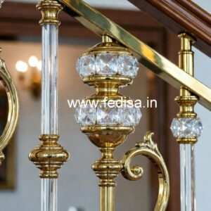 Elegant Brass Crystal Railings with Lighting CR-0144