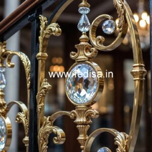 Modern Brass Crystal Stair Railings CR-0145