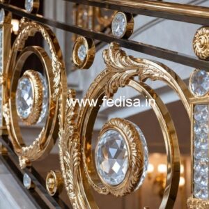 Premium Brass Crystal Railings for Villas CR-0147