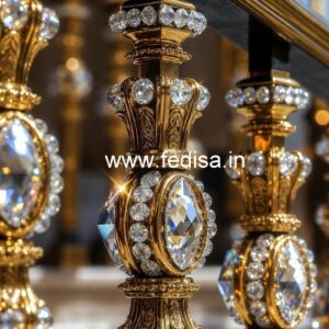 Luxury Brass Crystal Staircase Designs CR-0154