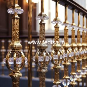 Designer Crystal Brass Railings for Homes CR-0156