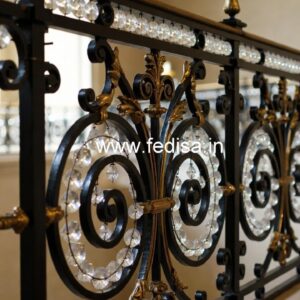 Elegant Brass Crystal Railings for Apartments CR-0157