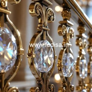 Stylish Brass Crystal Railings for Interiors CR-0159