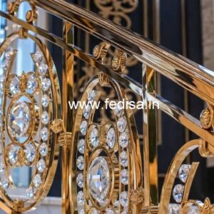 Elegant Interior Brass Crystal Railings CR-0167