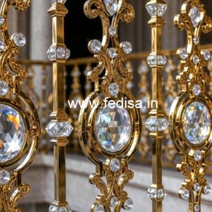 High-End Brass Crystal Railings for Interiors CR-0169