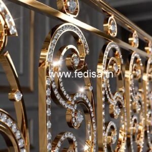 Stylish Brass Crystal Railings for Duplex Homes CR-0177