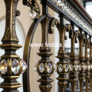 Stylish Brass Crystal Railings for Interior Design CR-0182