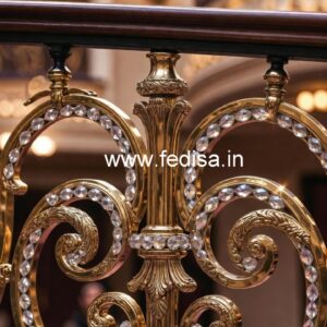 Modern Brass Crystal Railing Designs for Homes CR-0199