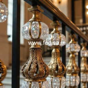 Elegant Staircase Brass Crystal Designs CR-0215