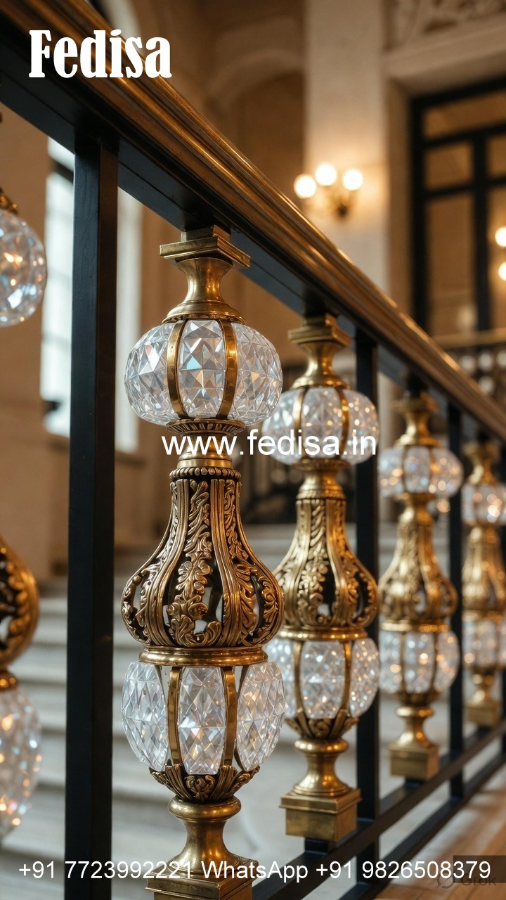 Elegant Staircase Brass Crystal Designs CR-0215