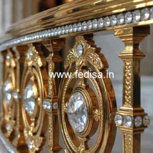 Premium Brass Crystal Railings for Apartments CR-0216
